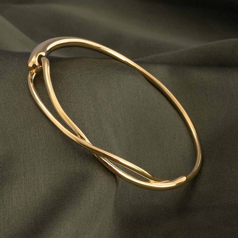 PALMONAS 18k Gold Tone Plated Stylish Gold Bangle Bracelet
 for Women - Image 4